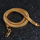 Smooth 18K yellow gold plated snake chain necklace for women and men suitable for parties and weddings