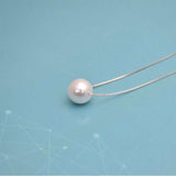 Luxurious Pearl Chain Necklace 925 Sterling Silver Women's Engagement Jewelry