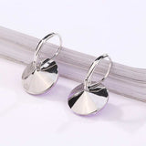 Round Blue Zircon Drop Earrings Women Wedding Jewelry