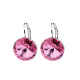 Round Blue Zircon Drop Earrings Women Wedding Jewelry