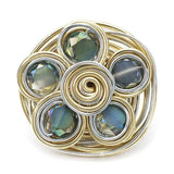 Big Champagne Zircon 10K Gold Ring Wire Helical For Women Jewelry