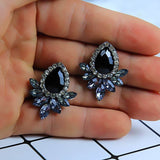 Vintage white pearl earrings for women with round zircon and 14k gold plating, trendy stud style for parties and weddings