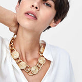 14Kt-Gold-Color-Link-Necklace-Women's-Trendy-Metal-Chokers-Necklaces-Christmas-Party-Jewelry