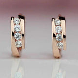 Princess 585 Rose Gold Earrings Natural Zircon Hanging Dangle Drop Earrings Jewelry