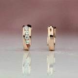 Princess 585 Rose Gold Earrings Natural Zircon Hanging Dangle Drop Earrings Jewelry