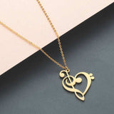 Luxury Gold Heart Pendant Necklace Women Link Chain Women Party Jewelry