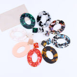 Assorted colorful geometric acrylic drop earrings with oval shapes for women wedding jewelry