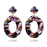 Luxury silver drop earrings for women with geometric acrylic design, trendy wedding jewelry