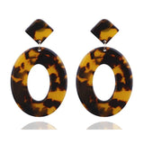 Trendy geometric tortoiseshell drop earrings for women wedding jewelry