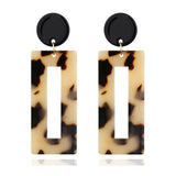 Luxury silver drop earrings for women with geometric acrylic design and trendy style