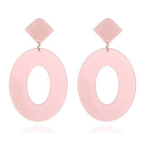 Luxury silver geometric acrylic drop earrings for women wedding jewelry