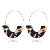 Luxury geometric silver drop earrings for women with acrylic metal, trendy wedding jewelry