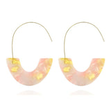 Luxury silver drop earrings for women with geometric acrylic design, trendy wedding jewelry