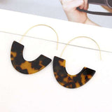 Luxury silver geometric drop earrings for women wedding jewelry with acrylic metal accents