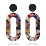 Trendy geometric acrylic drop earrings for women multicolor luxury style