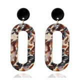 Luxury silver geometric drop earrings for women with acrylic metals, trendy wedding jewelry