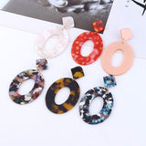 Assorted geometric drop earrings in colorful acrylic designs for women wedding jewelry luxury silver style