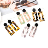 Trendy geometric luxury silver drop earrings for women wedding jewelry in various acrylic patterns