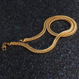 Smooth 18K gold plated snake chain necklace for women and men, trendy party and anniversary jewelry