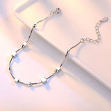 Silver Stars Charm Bracelet Link Chain Women Anniverssary Jewelry Gift