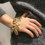 10kt Punk Chain Gold Bracelet For Women Anniversary Jewelry