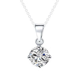 White Zircon Pendant Necklace 14K Gold Women's Wedding Jewelry