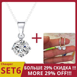 White Zircon Pendant Necklace 14K Gold Women's Wedding Jewelry