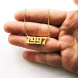 Birthday 18K Gold Necklace Date Year Number for Women Personalized Jewelry