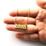 Birthday 18K Gold Necklace Date Year Number for Women Personalized Jewelry