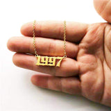 Birthday 18K Gold Necklace Date Year Number for Women Personalized Jewelry