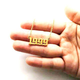 Birthday 18K Gold Necklace Date Year Number for Women Personalized Jewelry