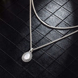 Vintage Ancient Silver Bohemian Pendant Necklace Women's Jewelry