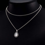 Vintage Ancient Silver Bohemian Pendant Necklace Women's Jewelry