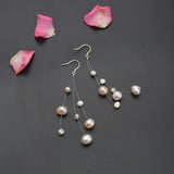 Natural Freshwater Pearl Drop Earrings 925 Sterling Silver Women's Wedding Jewelry