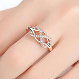 Trendy Infinity 10K Rose Gold Ring Women's Wedding Statement Jewelry 