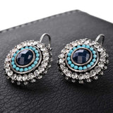 Vintage Silver Drop Earrings For Women Wedding Jewelry