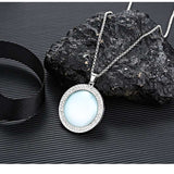 Memorial Rhinestone Pendant Necklace Gold Picture Photo Women's Silver Jewelry