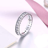 Princess white sapphire silver engagement ring for women with round wedding band design