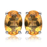 Natural Blue Amethyst  Stud Earrings 925 Sterling Silver Ruby Sapphire Emerald Topaz
